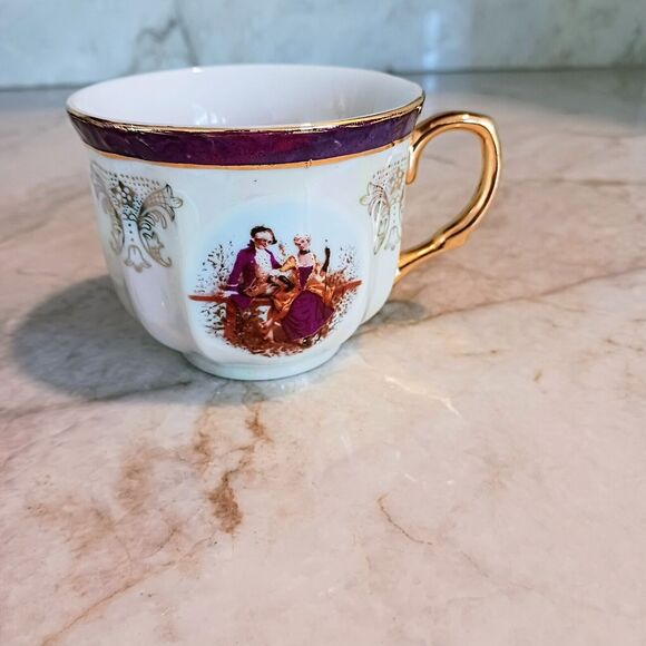 GNA Fine Porcelain Tea Cup 24k Hand Painted Victorian Iridescent Replacement - Picture 11 of 14
